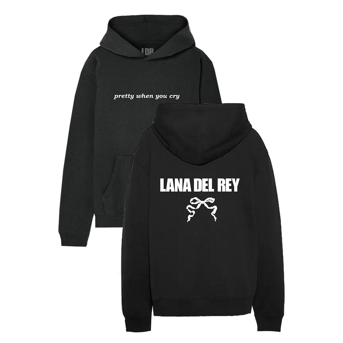 Black Hoodie with Ribbon print - Lana Del Rey