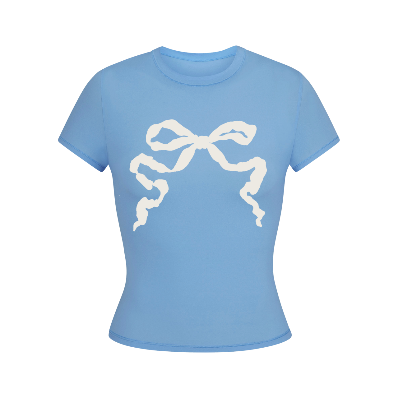 Blue Cropped T-Shirt with Ribbon - Lana Del Rey