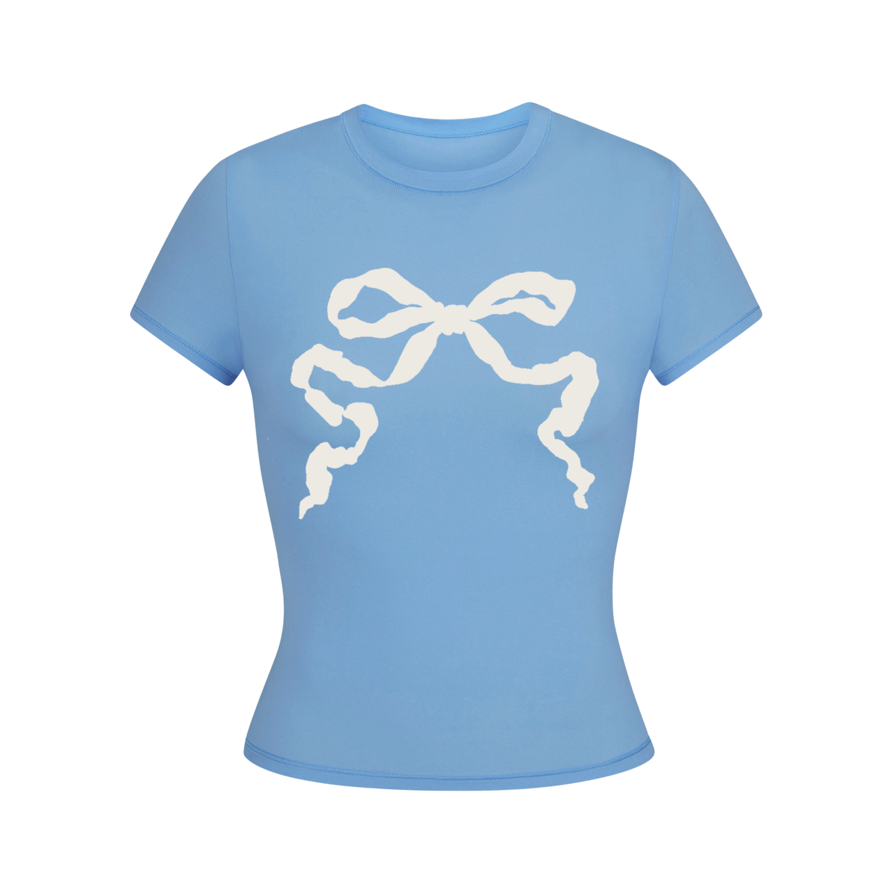Lana Del Rey - Blue Cropped T-Shirt with Ribbon