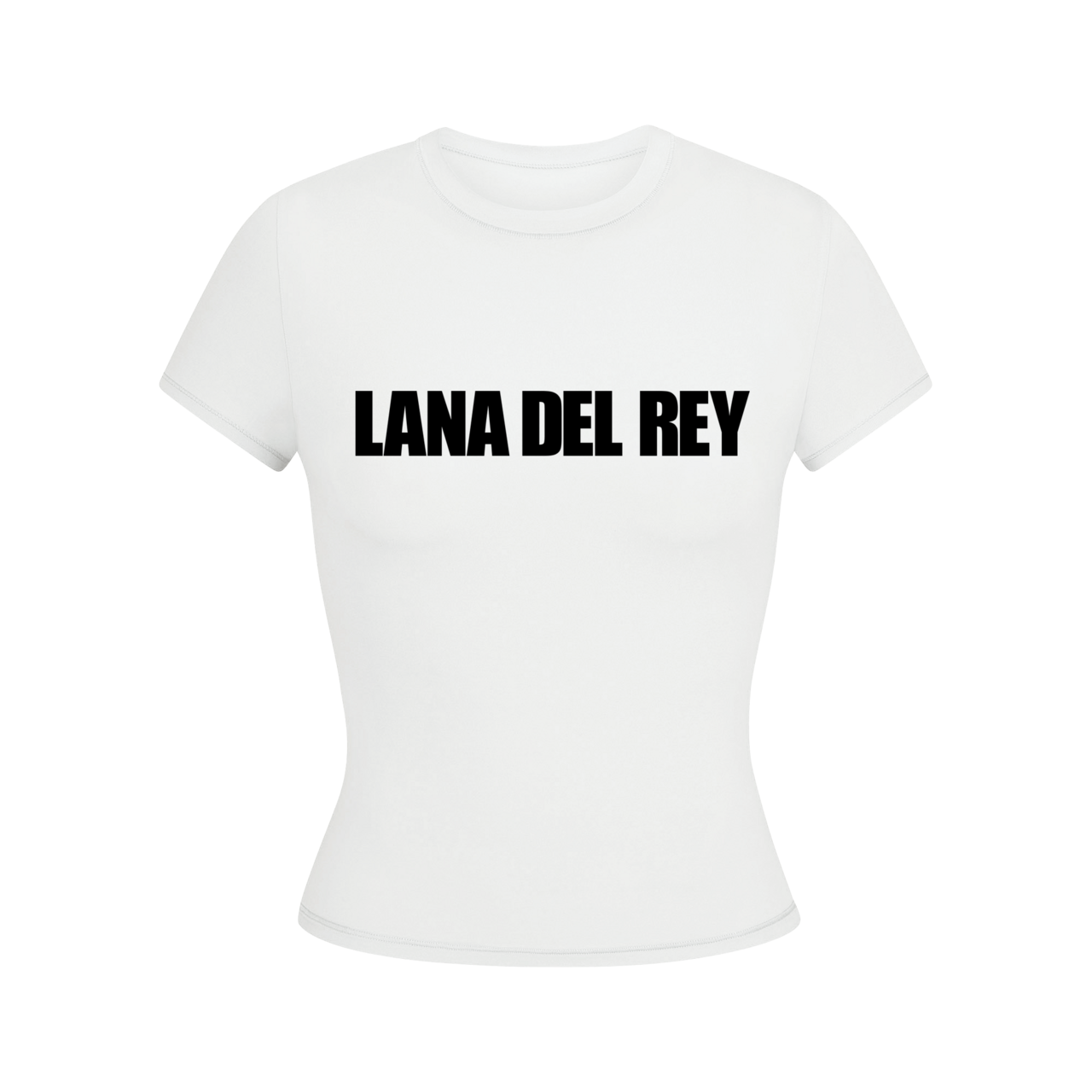 Lana Del Rey - White Cropped T-Shirt with Lana Del Rey logo